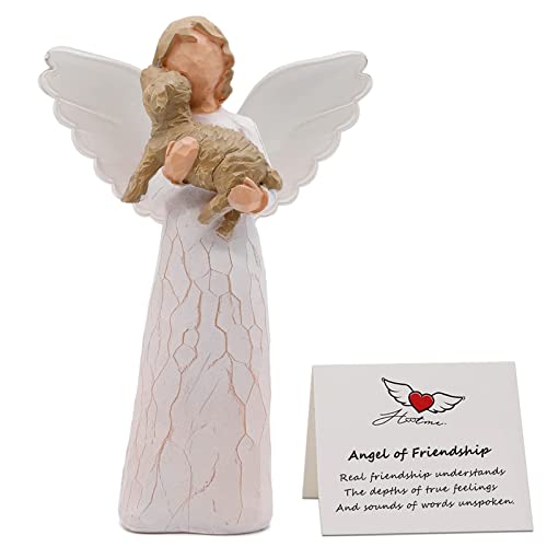 Ángel de la amistad, regalo conmemorativo de perro, regalo de pérdida de mascotas, regalo de recuerdo para un dueño de mascotas en duelo, esculpido pintado a mano para los amantes de los perros