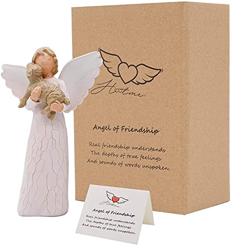 Ángel de la amistad, regalo conmemorativo de perro, regalo de pérdida de mascotas, regalo de recuerdo para un dueño de mascotas en duelo, esculpido pintado a mano para los amantes de los perros