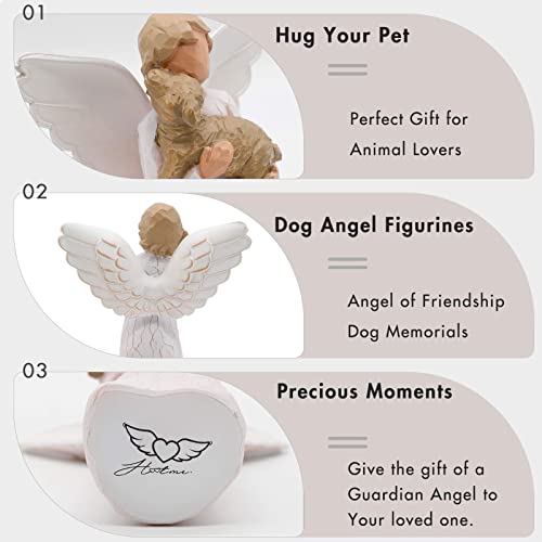 Ángel de la amistad, regalo conmemorativo de perro, regalo de pérdida de mascotas, regalo de recuerdo para un dueño de mascotas en duelo, esculpido pintado a mano para los amantes de los perros