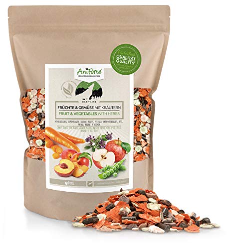 AniForte Frutas y Verduras con Hierbas para la Alimentación Cruda 1kg - Suplementos Barf para Perros