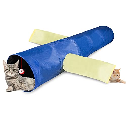 Anjetan Persalte Plegable Ligero Portátil Cat Tunnel Tube Plegable Gracioso Reutilizable Folleable 3 Vía Suave Pet Pet Interactivo Juguete Gatito Juego Tube para Hogar