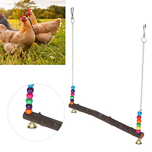 Aoca Escalera de Columpio para Pollos, Accesorios para gallineros, Percha de Madera para gallinas para Entrenar Aves para Jugar para gallinas(30x32cm, Blue)