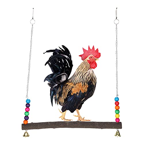 Aoca Escalera de Columpio para Pollos, Accesorios para gallineros, Percha de Madera para gallinas para Entrenar Aves para Jugar para gallinas(30x32cm, Blue)