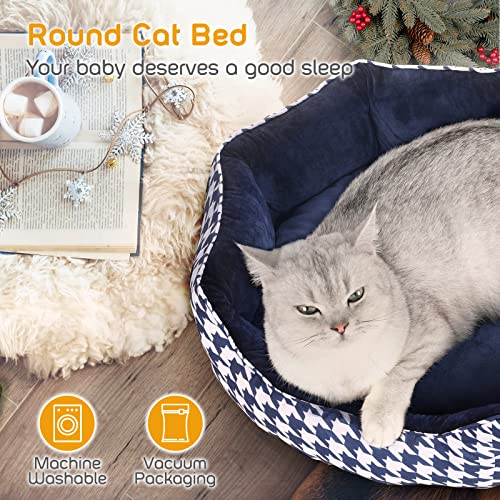 AOKCATS Cama Gato y Perros Pequeños, Cesta para Dormir, Cama para Mascotas, Cama para Gatos Nido para Gatos Sofá Lavable con Suave Cojín Desmontable para Gatos Pequeño y Grandes, Perros Pequeños Azul