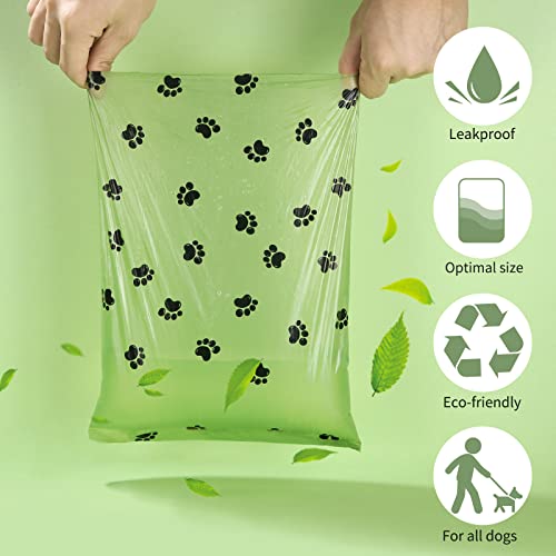 AOKEASE Bolsas Caca Perro, 600 PCS Bolsas Para Excrementos De Perros, Bolsas Perro Con Dispensador Bolsas Caca Perro, Núcleo De Papel Bolso Para Perros, Verde Bolsas, Accesorios Perros, Dog Poop Bag.