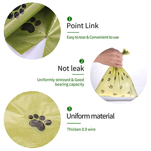 Aokyom 645 Bolsas Caca Perro,Bolsas para Excrementos de Perro con Dispensador,Poop Bag Perro,Extra Grueso,Fuertes,Resistente a Fugas Poop Bag para Mascotas Domésticos