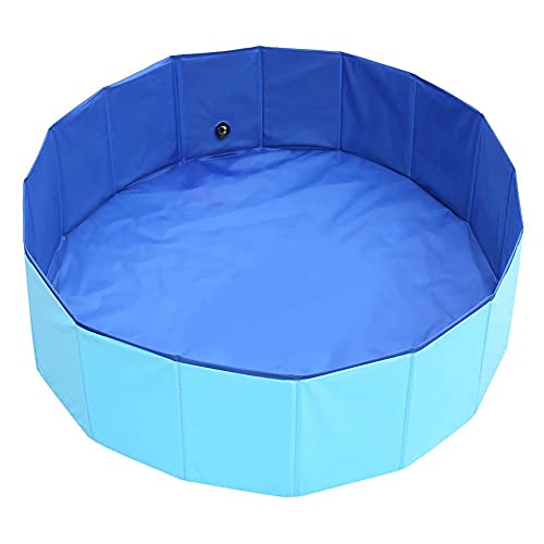 Apofly Bañera de hidromasaje Perro Mascota Piscina Plegable Kiddie Piscina de PVC Antideslizante Lava del Gato Piscina Infantil para los 80x20cm Cubierta al Aire Libre de baño para Mascotas