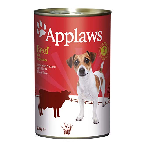 Applaws 3141ML-A Comida para Perros 100% Natural y sin Granos, Padrino, Carne de Res con Verduras, Lata de 400 g (Paquete de 6 latas)