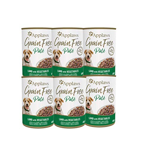 Applaws 3142ML-A Comida para Perros 100% Natural y sin Granos, Padrino, Cordero con Verduras, Lata de 400 g (Paquete de 6 latas)