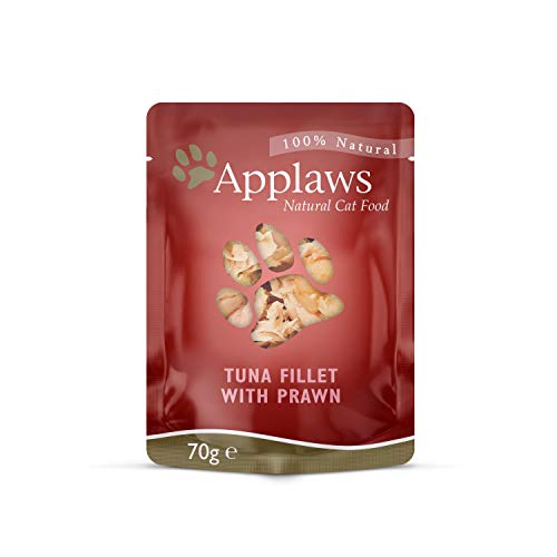 Applaws 8008ML-A 70g Bolsa Gato atún con camarones del pacífico, 12x70 g