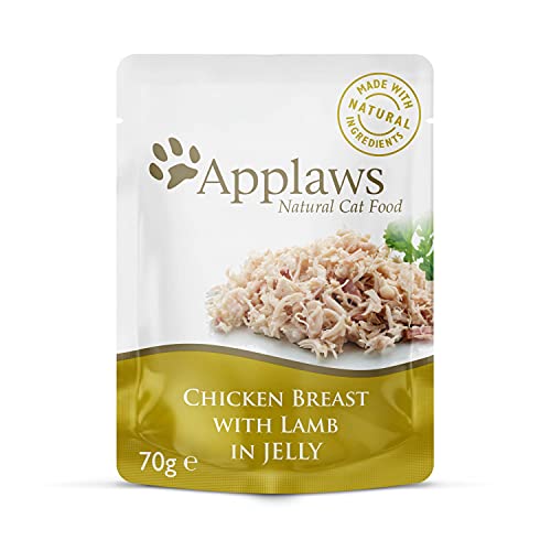 Applaws Chicken Food Chicken con cordero en gelatina, 16 bolsas de 70 g