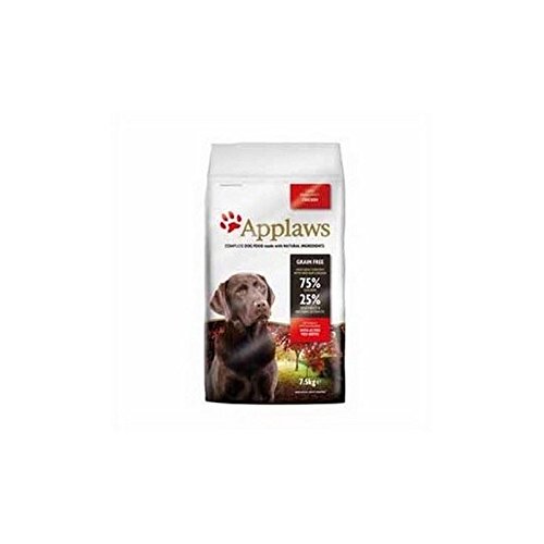 Applaws - Comida para perros secos, grande, para razas de adulto, 7,5 kg (paquete de 4)