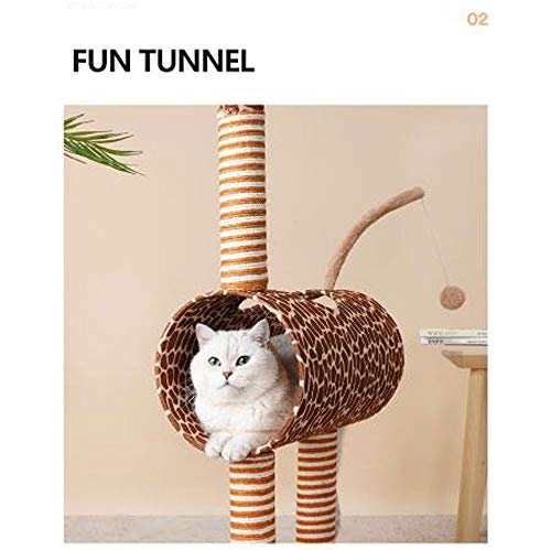 arbol gato,rascador gato,arbol para gatos árbol de gato con forma de jirafa tela súper suave cuerpo de túnel tragaluz redondo cuello de cuerda de sisal Moler garras en cualquier momento que desee