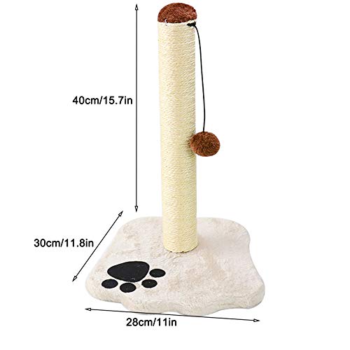 Árbol Rascador Para Gatos, Poste Rascador De Cuerda De Sisal, Poste De Felpa, Juguetes Interactivos Con Poste Adicional, Actividad De Bola Colgante 30 * 28 * 40 Cm