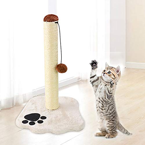 Árbol Rascador Para Gatos, Poste Rascador De Cuerda De Sisal, Poste De Felpa, Juguetes Interactivos Con Poste Adicional, Actividad De Bola Colgante 30 * 28 * 40 Cm