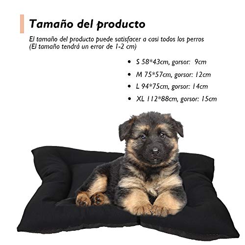 Arcoiris colchoneta Mascota Cama Perro, Cama de Perros Grandes, Gato, Cama para Perros, Cama para Mascotas Desmontable y Extraíble Lavable 110 x 80 x 15 cm(XL, Negro)