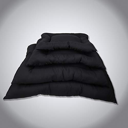 Arcoiris colchoneta Mascota Cama Perro, Cama de Perros Grandes, Gato, Cama para Perros, Cama para Mascotas Desmontable y Extraíble Lavable 110 x 80 x 15 cm(XL, Negro)