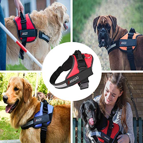 Arnés ajustable para perros sin tirones, tejido reflectante con acolchado cómodo para perros, chaleco para mascotas no chocking (rojo pequeño)