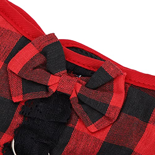 Arnés de Vestido de Cerdo, arnés de Vestido de Cerdo con Chaleco de Cerdo Arnés con Correa Vestidos de Perro Mini arnés de Cerdo para Hacer Que su Mascota Sea Diferente(GXBD03 Red and Black, M)