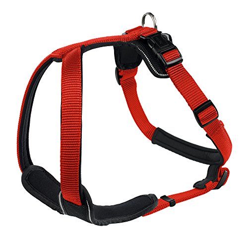 Arnés Hunter para perros, de nailon/neopreno, rojo, 53-65