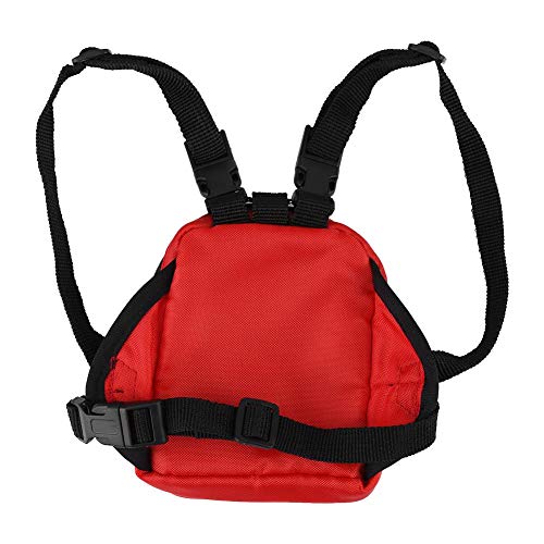 Arnés para Mochila para Perros, 2 tamaños Mochila para Mascotas para Perros pequeños Bolsa de Almacenamiento para refrigerios Lindas Bolsas de sillín para Mascotas con Correa para Perros(L-Rojo)