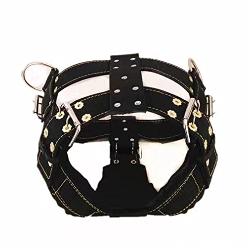 Arnés para perros para perros grandes, arnés para perros Pit Bull, collar para perros grandes, correa al por mayor, chaleco para perros, collar, productos de moda para mascotas, accesorios(negro,m)