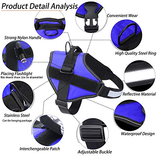 Arnés para Perros Transpirable sin tracción Ajustable, Ayuda para el Entrenamiento de la Marcha, Control fácil en el Exterior para Perros pequeños y medianos, arnés para Perros Azul