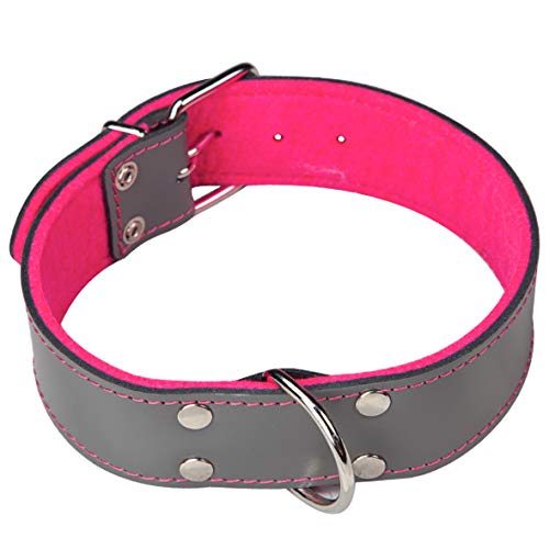 Arppe 2156015594 Collar Cuero Superfelt, Gris y Fucsia