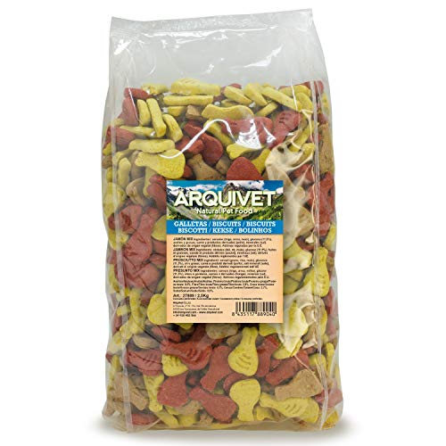 ARQUIVET Galletas Jamón Mix 2,5 Kg para Perros en Bolsa - Snacks, chuches, golosinas, premios, chucherías y recompensas para Perros - Adiestramiento, Entrenamiento o Jugar