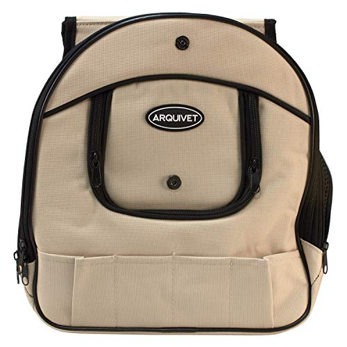 Arquivet Mochila Front para Mascotas pequeñas - 30 x 20 x 34 cm - Mochila para Perros y Gatos pequeños - Se coloca de Forma Frontal - para el Transporte de tu Mascota, Crema (8.43512E+12)