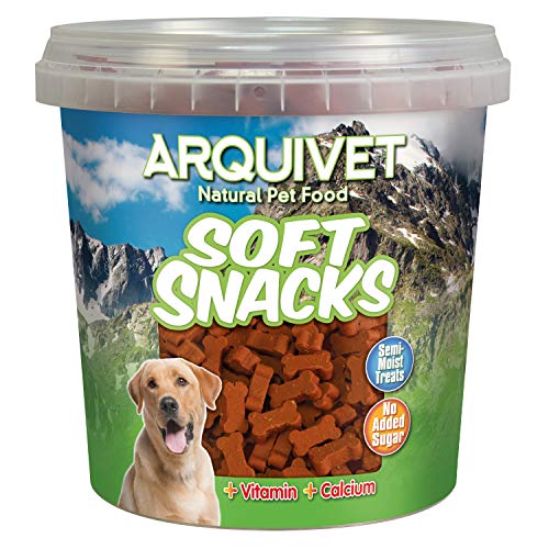 ARQUIVET Soft Snacks Huesitos Buey 800 gr para Perro- Aperitivos para Perro en Forma de Hueso - Chuches, recompensas y premios caninos - Alimento complementario