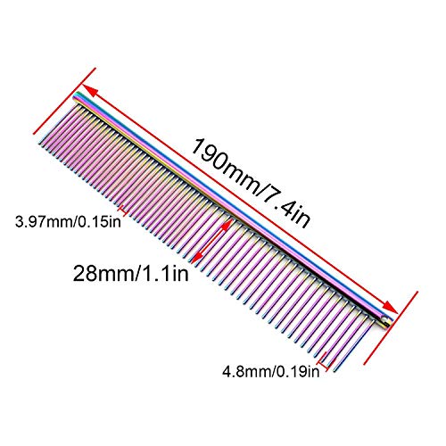 ARTISAN-SH Peine para Mascotas de Acero Inoxidable Puede Limpiar la Piel, Peine para Perros y Gatos, Peine para Mascotas es Adecuado para Todo Tipo de Mascotas de Pelo Largo y Corto (7.4 Pulgadas)