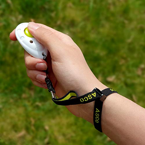 ASCO Clicker de Dedo prémium Cinta elástica para la Mano para Entrenamiento con clicker, clicker Profesional para Perros, Gatos y Caballos, adiestramiento de Perros con clicker, Blanco AC05FA