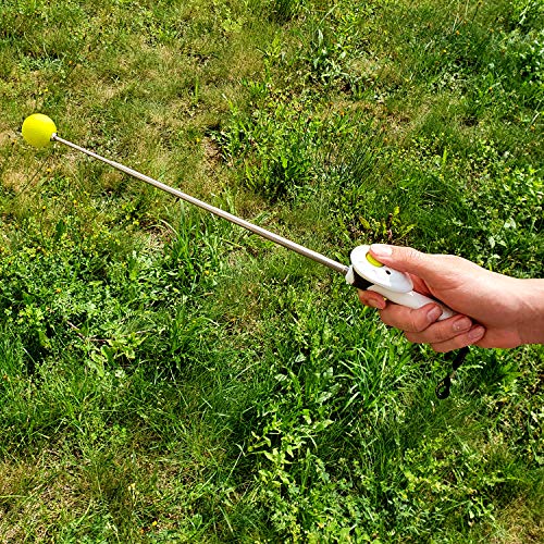 ASCO Target Stick ClickStick®, Target Stick con clicker extraíble, diseño telescópico para Perros, Gatos y Caballos, Entrenamiento con clicker, Blanco AC05TCS