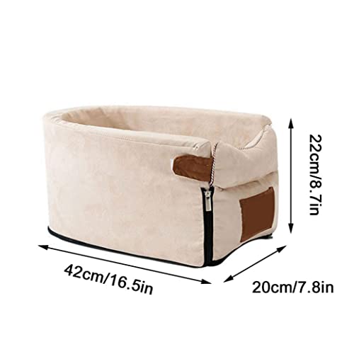 Asiento de Consola de Mascotas para Coche Puppy Cat Booster Asiento de Booster en el cárter Pequeño Animal Travel Carrier Cama accesible para el hogar