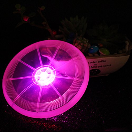 Autone Fris-bee LED para perro, al aire libre para perro buscar la noche luminosa luz voladora disco de entrenamiento de mascotas juguetes