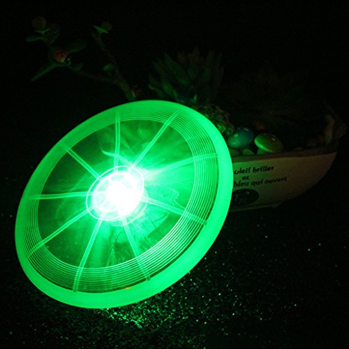 Autone Fris-bee LED para perro, al aire libre para perro buscar la noche luminosa luz voladora disco de entrenamiento de mascotas juguetes