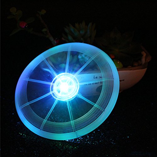 Autone Fris-bee LED para perro, al aire libre para perro buscar la noche luminosa luz voladora disco de entrenamiento de mascotas juguetes