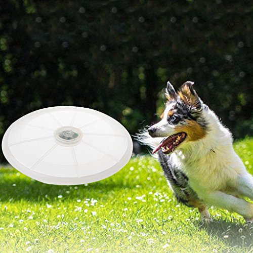 Autone Fris-bee LED para perro, al aire libre para perro buscar la noche luminosa luz voladora disco de entrenamiento de mascotas juguetes