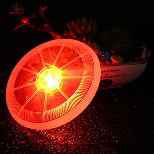 Autone Fris-bee LED para perro, al aire libre para perro buscar la noche luminosa luz voladora disco de entrenamiento de mascotas juguetes