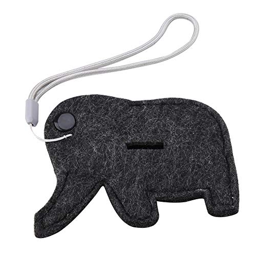 Autuncity Dispensador de Bolsas de Caca portátil, Soporte Duradero para Bolsas de Caca de Perro, paño de Fieltro de Dibujos Animados para Llevar Bolsas de Caca La mayoría de(Elephant)