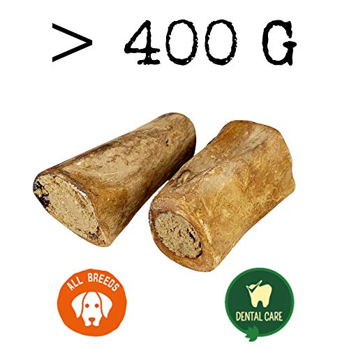 AVANZONA Snack Perros, Golosinas para Perros, Hueso de Ternera Ahumado con Relleno de Carne de Vacuno, Calcio, golosinas, nutritivo y Sabroso, Juguete masticable para Perros, 2 Unidades.