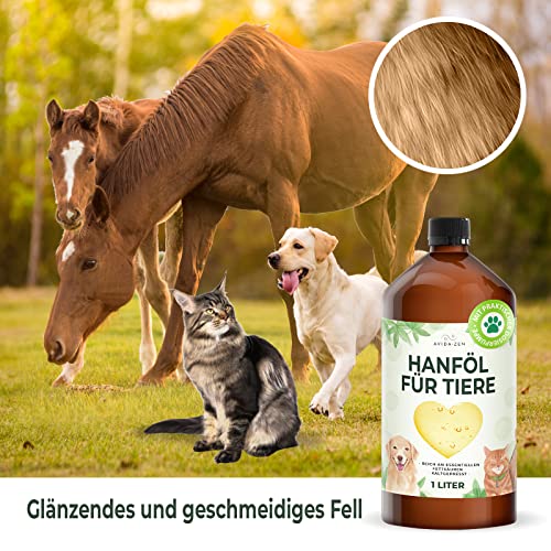 AVIDA · ZEN Aceite de cáñamo para perros, aceite de cáñamo para animales, aceite de cáñamo para el perro en práctica botella dosificadora, aceite de cáñamo para gatos y caballos