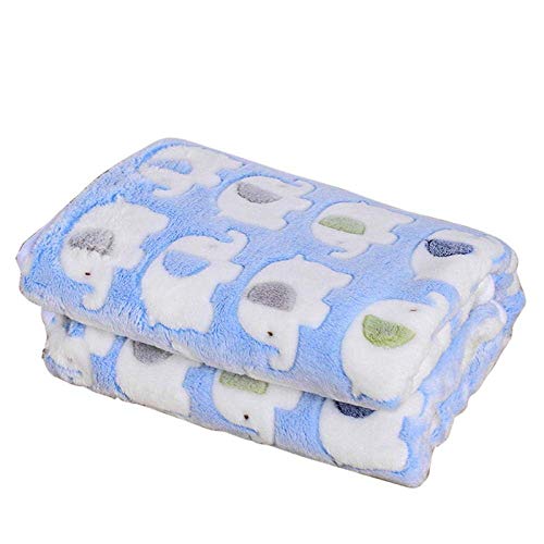 AYCPG Manta de Gato 110x90cm Mascotas Azules Manta de Perro Puppy Sleep Mat Dog Beds Toalla de baño de Invierno Toalla Doble Terciopelo Cálido Manta Suave para Pet 1pcs lucar (Color : 2pcs)