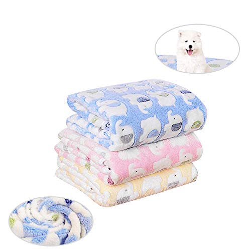 AYCPG Manta de Gato 110x90cm Mascotas Azules Manta de Perro Puppy Sleep Mat Dog Beds Toalla de baño de Invierno Toalla Doble Terciopelo Cálido Manta Suave para Pet 1pcs lucar (Color : 2pcs)