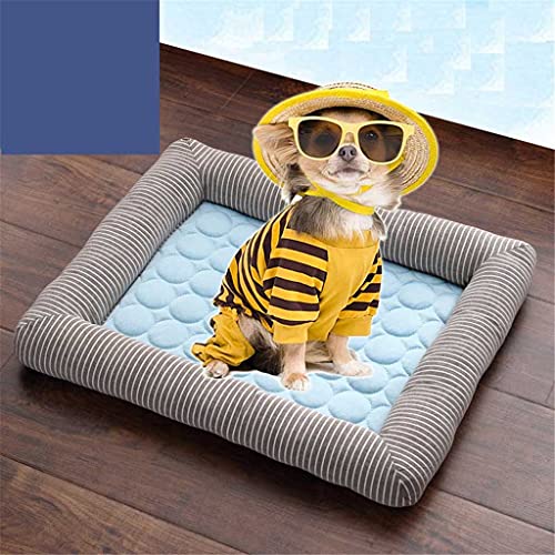 AYDQC Summer Cool Dog Bed Mat Crate Pad Colchón Antideslizante Lavable para Mascotas Grandes Medianas pequeñas para Dormir (Size : 80x65cm)