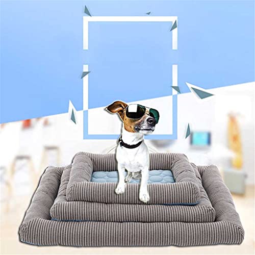 AYDQC Summer Cool Dog Bed Mat Crate Pad Colchón Antideslizante Lavable para Mascotas Grandes Medianas pequeñas para Dormir (Size : 80x65cm)