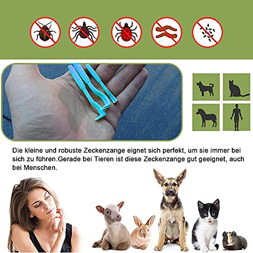 B-Y Pinzas para Garrapatas, Pinzas para Garrapatas Mascota, Kit de Eliminación de Piojos de Mascotas de Acero Inoxidable de 6 Piezas Que se Puede Usar para Humanos, Gatos y Perros