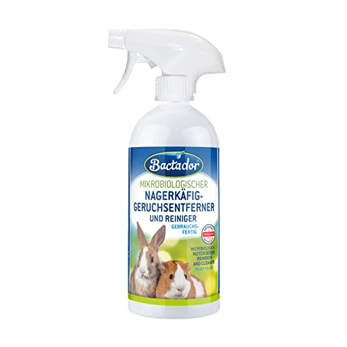 Bactador Eliminador De Olores Y Manchas para Jaulas De Roedores 500ml - Limpiador Enzimático Microbiológico - contra Las Heces, La Orina Y Los Olores De Los Animales.