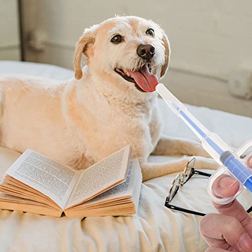 Balacoo 2 Juegos de Jeringa de Alimentación para Mascotas Tirador de Pastillas para Perros Dispensador de Pastillas para Mascotas Alimentadores de Agua con Leche para Mascotas para